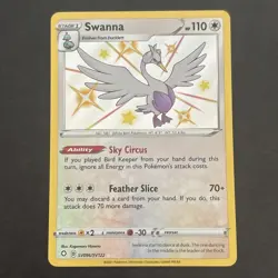 Swanna SV096/SV122 SWSH: Shining Fates: Shiny Vault Holo Pokemon TCG 2021 - Image 1