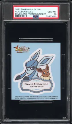 2021 POKEMON CENTER EXPLORATION CAMPAIGN STICKER EEVEE/GLACEON PSA 10 - Image 1