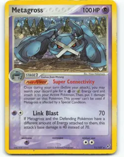 Pokemon TCG - EX Deoxys - Rare - Holo - Metagross 11/107 - LP! - Image 1