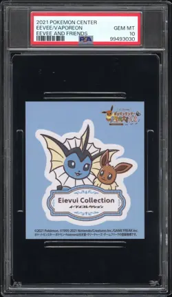 2021 POKEMON CENTER EXPLORATION CAMPAIGN STICKER EEVEE/VAPOREON PSA 10 - Image 1