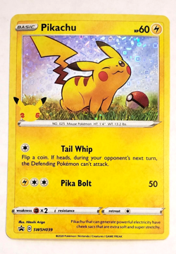 Pikachu SWSH039 Holo - Pokemon 25th Anniversary General Mills Promo NM or better - Image 1