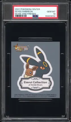 2021 POKEMON CENTER EXPLORATION CAMPAIGN STICKER EEVEE/UMBREON PSA 10 - Image 1