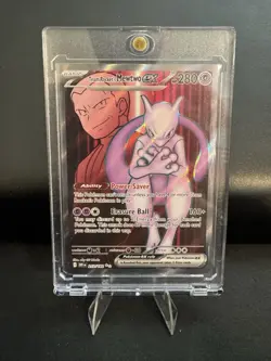 Pokemon Team Rockets Mewtwo EX 213/182 Full Art Destined Rivals English NM - Image 1