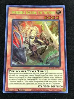 YUGIOH INCREDIBLE ECCLESIA THE VIRTUOUS BODE-EN007 1ST SECRET (NM) - Image 1