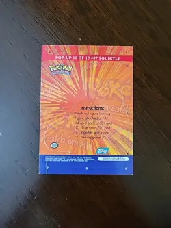 VLP! 2000 Topps TV Animation Pokemon Series 3 #03 Squirtle Pop-Up Card 10 Of 10 - Image 2