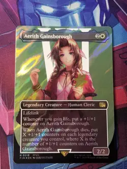 Aerith Gainsborough (Final Fantasy) NM *surge foil* borderless MTG #519 - Image 1