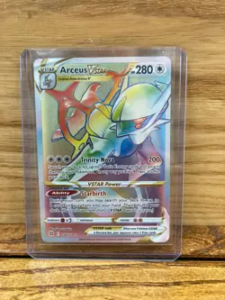 Arceus Vstar(Rainbow Rare) Pokemon SWSH09 Brilliant Stars Secret Rare - Image 1