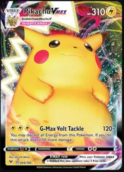 Moderately Played, English - 1 x Pokemon Pikachu VMAX - 044/185 - Ultra Rare Swo - Image 1