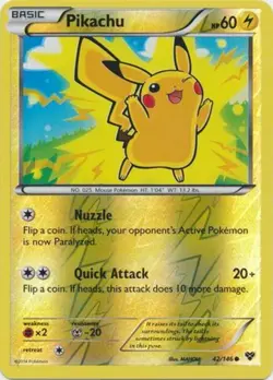 Slightly Played, English - 1 x Pokemon Pikachu - 42/146 - Common - Reverse Holo - Image 1