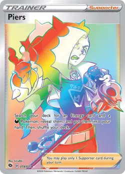 Moderately Played, English - 1 x Pokemon Piers - 078/073 - Secret Rare Champion' - Image 1