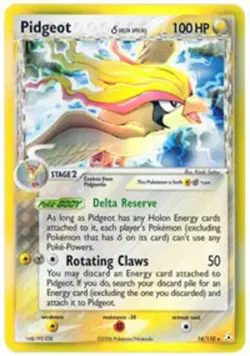 Moderately Played, English - 1 x Pokemon Pidgeot - 14/110 - Holo Rare EX Holon P - Image 1