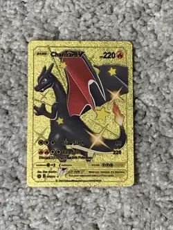Pokemon Charizard V HP220 Claw Slash Fire Spin Gold Foil Fan Art Card NM+ - Image 1
