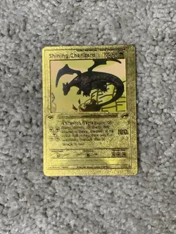 Pokemon Shining Charizard HP100 #107/105 First Edition Gold Foil Fan Art Card - Image 1