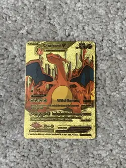 Pokemon Charizard V HP508 Wild Flames Gold Foil Fan Art Card - Image 1