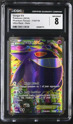 CGC 8 Gengar EX 2014 Phantom Forces 114/119 Ultra Rare Holo Pokemon Card - Image 1