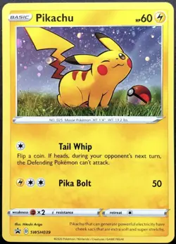 Pikachu x6 Pcs SWSH039 Black Star Promo Mint Pokemon Card - Holo - Ready TCG - Image 3
