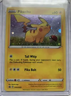 Pokemon TCG Cards Pikachu SWSH039 Black Star Promo Holo MINT - Image 1