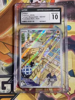 CGC 10 Timburr 183 Twilight Masquerade Secret Illustration Rare Pokemon Card - Image 1