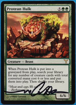 Protean Hulk Dissension NM Green Rare SIGNED MAGIC CARD (ID# 504940) ABUGames - Image 1