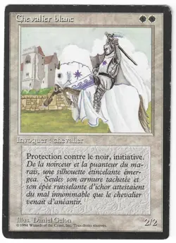 ►Magic-Style◄ MTG - White Knight - French Revised FBB - Played - Image 1
