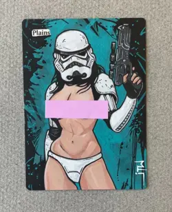 Magic MTG Altered Plains Stormtrooper Anime Girl by white_alters - Image 1