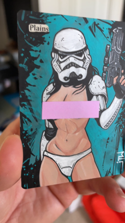 Magic MTG Altered Plains Stormtrooper Anime Girl by white_alters - Image 2