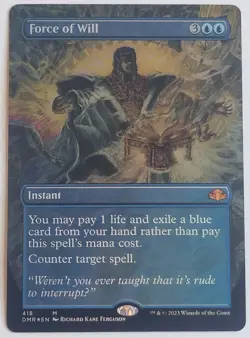 Force of Will - Dominaria Remastered Borderless Foil - MTG - DMR 418 - NM/M - Image 1