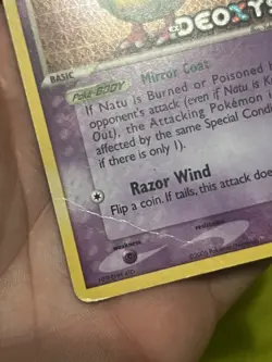 Pokemon Natu Reverse Holo Card 66/107 Deoxys Damaged - Image 2