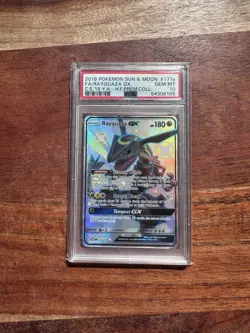 2018 Pokemon S&M Hidden Fates Premium Collection Promo Rayquaza GX #177a PSA 10 - Image 1