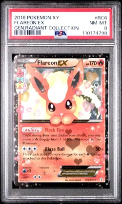PSA 8 - Flareon EX RC6/RC32 XY Generations Radiant Collection - Pokemon - Image 1