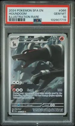 2024 POKEMON SFA EN-SHROUDED FABLE ILLUSTRATION RARE #066 HOUNDOOM PSA 10 - Image 1