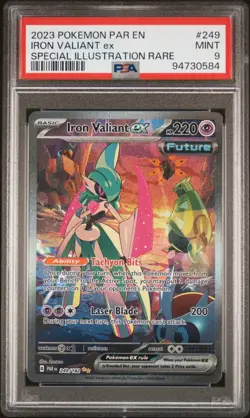 POKEMON PSA 9 2023 SV Paradox Rift Iron Valiant ex 249/182 SIR - Image 1
