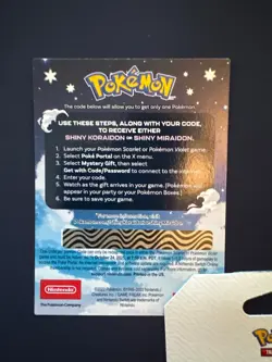 Pokemon Scarlet and Violet Code Shiny Koraidon or Shiny Miraidon UNSCRATCHED! - Image 2