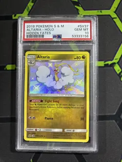 2019 Pokemon PSA 10 Gem Mint Hidden Fates Shiny Vault Holo Altaria SV37/SV94 - Image 1