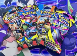 Pokemon TCG Mega Evolution Sleeved Booster Pack Art Set (4 Packs) NEW SEALED🔥 - Image 1