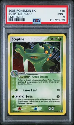 2005 POKEMON EX EMERALD #10 SCEPTILE-HOLO PSA 9 - Image 1
