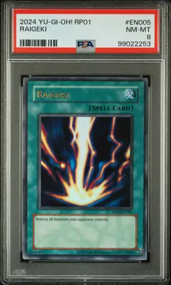 2024 YU-GI-OH! RP01-RETRO PACK #EN005 RAIGEKI PSA 8 - Image 1