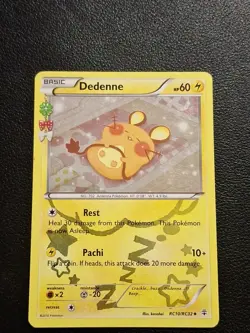 Pokemon TCG Dedenne Generations Holo Uncommon Card RC10-32- Moderately Played - Image 1