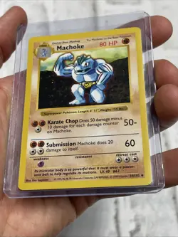 Pokemon Shadowless Machoke 34/102 Uncommon Base Set Pokemon Card Vintage NM WOTC - Image 2