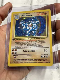 Pokemon Card Machamp 8/102 1st Edition Base Set Holo Foil MP Vintage Rare WOTC - Image 2