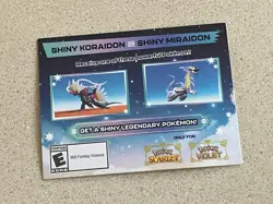 Shiny Koraidon & Shiny Moraidon GameStop Pokemon Code Card UNSCRATCHED Unused - Image 1
