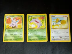 Pokemon 1st Edition French Base Set Card Lot (3) Vintage Pokemon TCG LP - Image 1