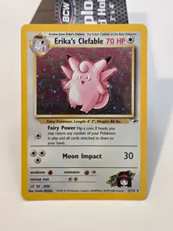 Erika's Clefable Gym Challenge Holo Rare Pokemon Card 3/132 - Image 1