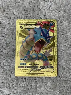 Pokemon Gyarados VMax HP330 Misprint Error Card OC Gold Foil Fan Art Card - Image 1