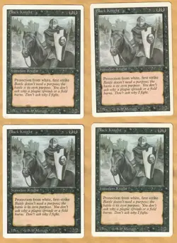 4x Black Knight (Revised Edition Core Set, English) MTG 4 NM Base - Image 1