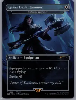 MTG Gaia's Dark Hammer - Colossus Hammer (Rainbow Foil) Secret Lair Drop Foil - Image 2