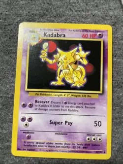 Vintage Kadabra 32/102 English Base Set Regular Unlimited Pokemon TCG Near Mint - Image 1