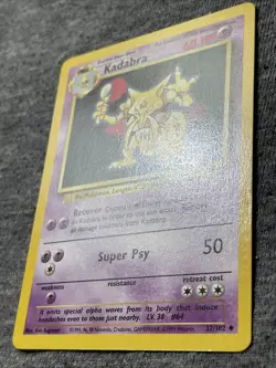 Vintage Kadabra 32/102 English Base Set Regular Unlimited Pokemon TCG Near Mint - Image 2
