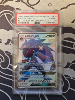 2017 POKEMON SUN & MOON SHINING LEGENDS #77A FULL ART/ZOROARK GX PSA 10 - Image 1