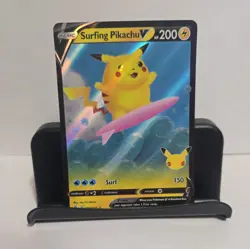 Pokemon Celebrations Surfing Pikachu V 008/025 Holo. Pack Fresh Ships ASAP! - Image 1